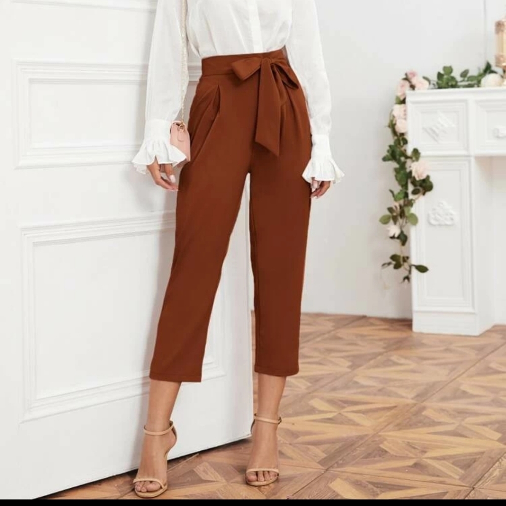 Rust Orange Cropped Pants